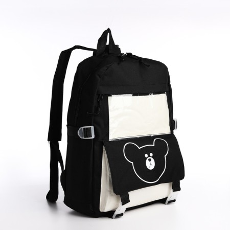 School set. A backpack with a zipper, a core, a bag, a pencil case, a bag for coins, black color-3
