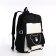 School set. A backpack with a zipper, a core, a bag, a pencil case, a bag for coins, black color