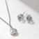 Set 2 objects: earrings, pendant “God-shove” Color Black silver, 40 cm