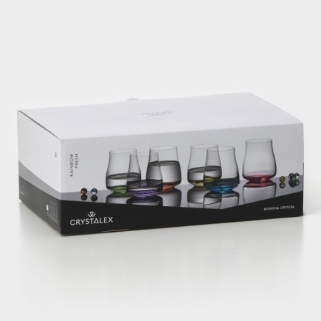 Set of glass glasses Rainbow Fresh, 350 ml, decor, 6 pcs-5