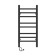 Two -heated towel rail Laris lavender ChKCh, 300x700 mm, 8 crossbars, left, black