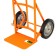 The trolley is manual, two -wheeled: load/p 130 kg, orange