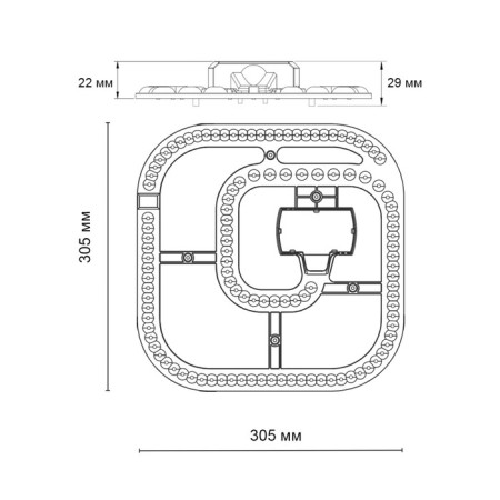 LED module with a driver and a linzed dialist on magnets with DU, 72W, LED, 305x305 mm-1