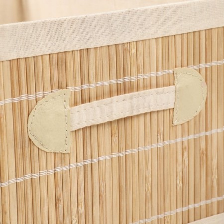 Folding box for storage, 20x30 cm H 17 cm, bamboo, lining, fabric, mix-1