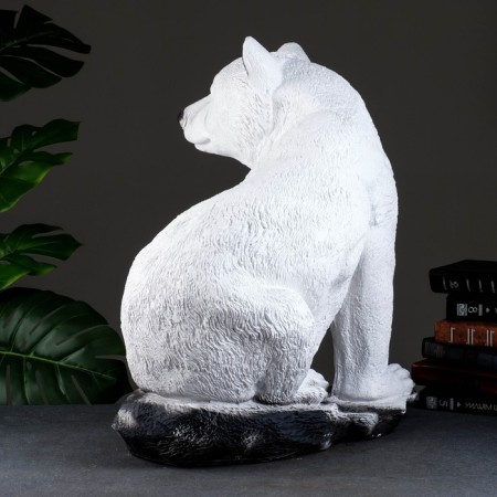 New Year's figure "Bear sitting" White, 40x50x56cm-2
