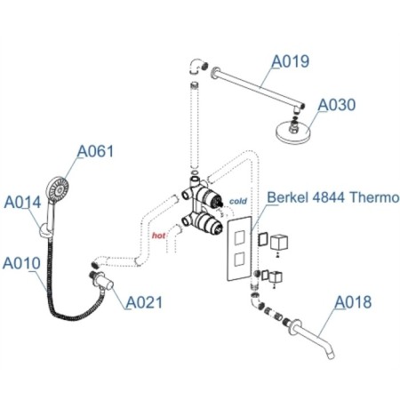 The shower system wasserkraft a174819 Thermo, built -in, thermostat, tropical shower, chrome 1012020-1