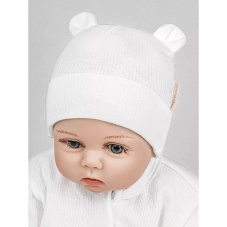 Children's cap Amarobaby Fashion Bear, size 46-48, Milk color-4