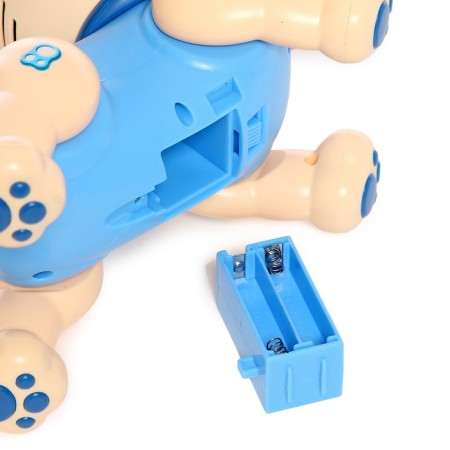 Robot Cat "Poltovod" Zhorya, on the control panel, interactive: sensory, sound, light, on batteries, in Russian, blue-6