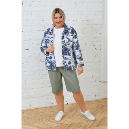 Women's jacket, size 68, blue-white color-6