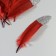 A set of goose feathers 15-20 cm, 10 pcs, red wine with silver crumb