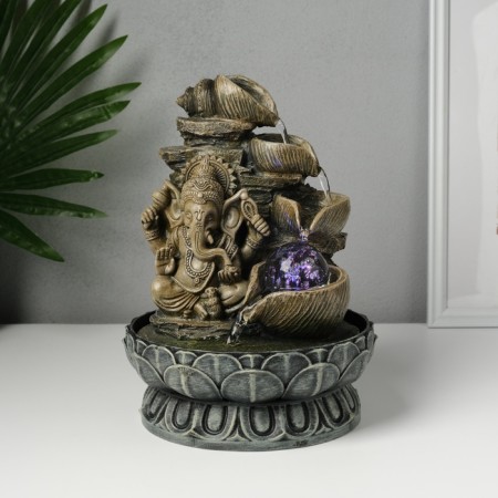 The desktop fountain from the network, the backlight "Ganesha - Mudra Abhai" Gray 20.5x20.5x26.5 cm-1