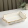 Baking shape made of porcelain organic Gold, 2 l, 33 × 20.5 × 5.5 cm, white color