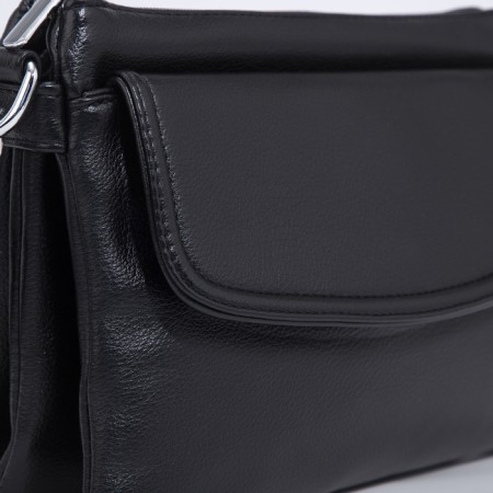 Bag Cross-Bodi with a zipper, black color-3