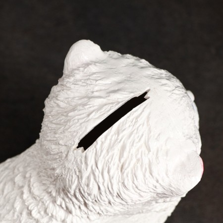 Piggy bank "Small kitten" White, 16x12cm-4