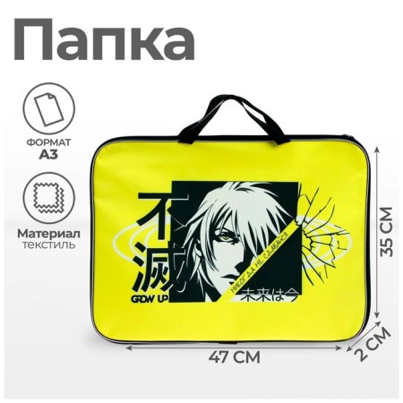 Folder for drawings and drawings A3, 470 x 350 x 20 mm, with handles, textile, calligrata "look"