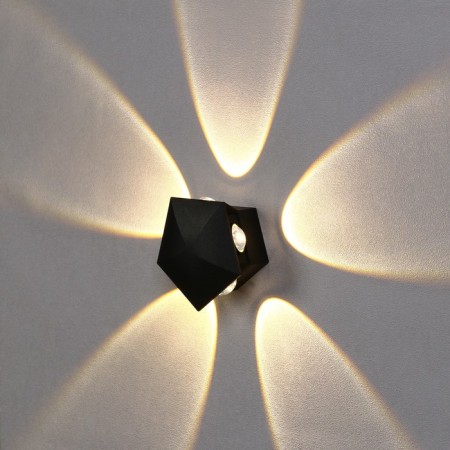 Facade lamp “Iskra”, FSD-052, 5 W, 3000k, 5 rays, IP65, 220 V, plastic, black-1