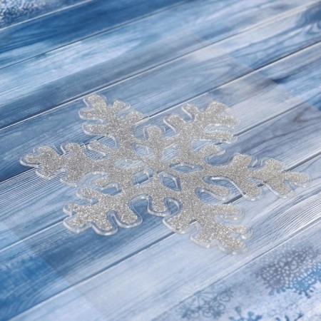 Stick on glass "Snowflake Silver Shine" 16x15.5 cm, silver-1