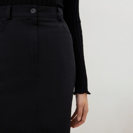 Women's asymmetric skirt Mist: Denim R.42, Black-2