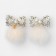 New Year! Earrings "New Year" fluffy bow, white in gold