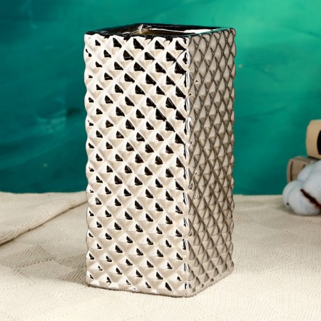 Kashpo - Vase "Christie" silver, 9x9x20cm-1