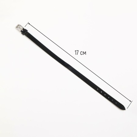 Watch strap, female, L-17 cm, 8 mm, genuine leather, black-1