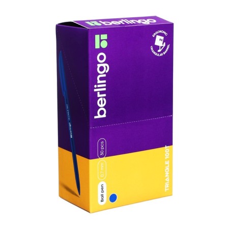 Ballic handle 0.7 mm, Triangle 100t, blue ink, three -sided, needle rod-7