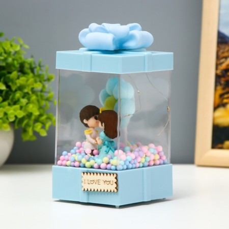 Nightlight "Love" LED from batteries 3HAA Blue 8x8x15.5 cm Risalux-3