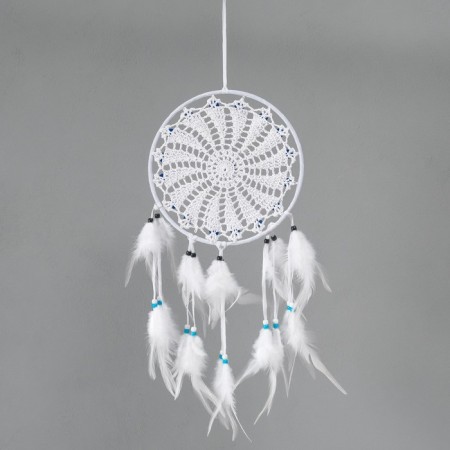 Dreams of Dreams from the evil eye "White Sun" with feathers 22x60 cm-1