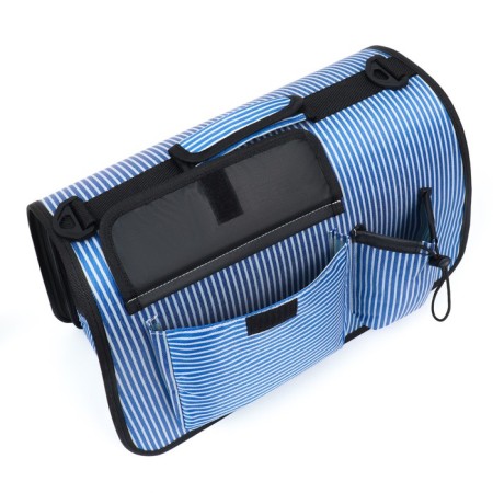 Bag - carrying for animals "strips" with organizer, blue, size L, 53 x 27 x 47 cm-7