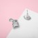 Children's Earrings "Chosen" bunny with carrots, colored in silver