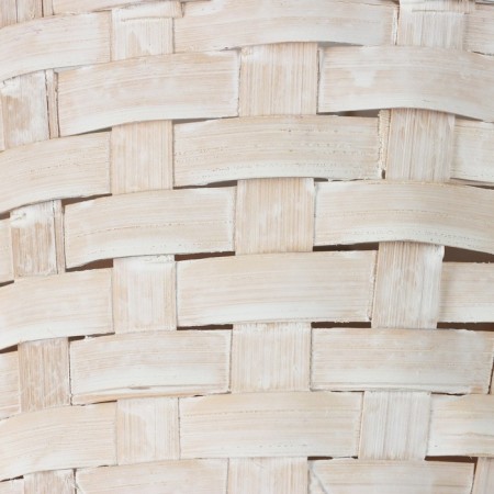 Wicker basket, d17 x 12 x 22 cm, white, bamboo-5