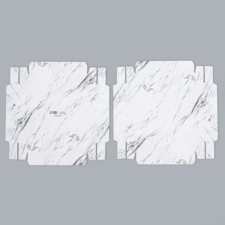 Gift box for flowers with a vase and PVC windows folding, packaging, "marble", 16 x 23 x 16 cm-4