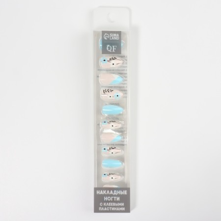 Follow nails "Tender Spring", 12 pcs, with adhesive plates, almonds, multi -colored-3