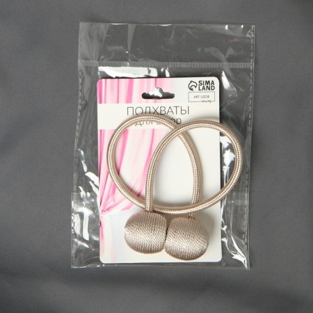 Picking for curtains "Balls", d = 3 cm, 40 cm, milk color-4