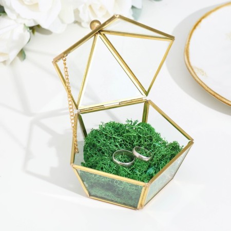 Casket for the rings "Small house", 12x12x12 cm, glass