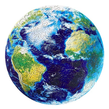 Wooden puzzle with a two -layer cover "Planet Earth" m