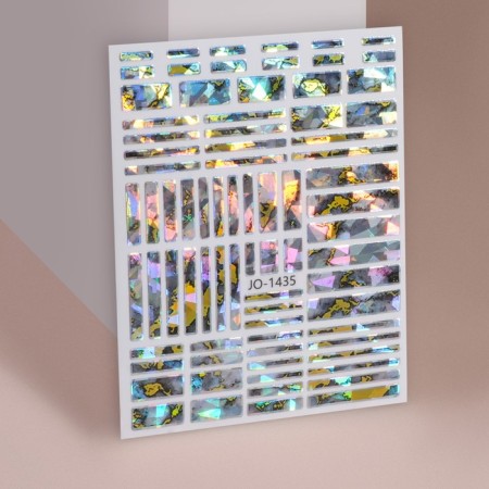Stickers for nails "broken glass", foil, purple/golden/graphite