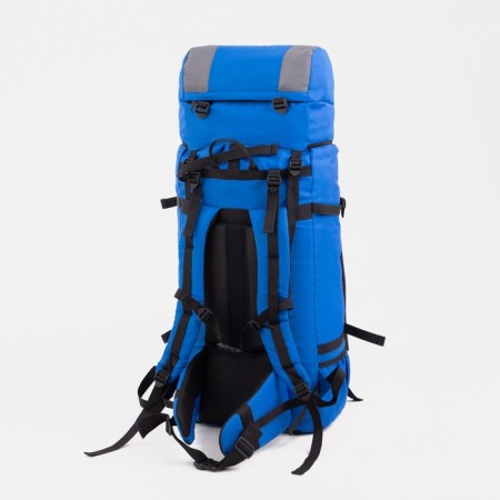 Tourist backpack, TAIF, 120 L, cord department, outer pocket, 2 side nets, blue/blue color-1