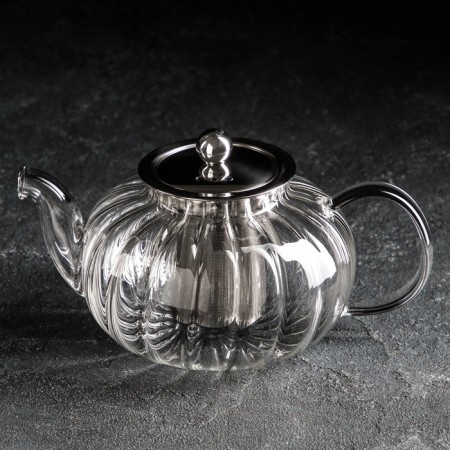 Glass teapot with a metallic sieve "Diana", 800 ml