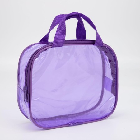 Cosmetic bag with lightning, with handles, purple color-1