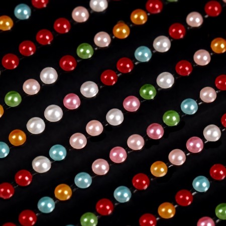 Rhinestones, pearl, on a glue basis, 3 mm, multi -colored-3