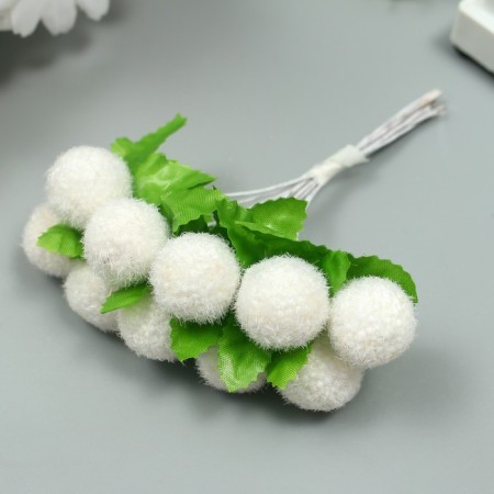 Stamens for flowers "Shaggy Boss White" d = 1.5-2 cm 1 bouquet = 10 pcs 10 cm