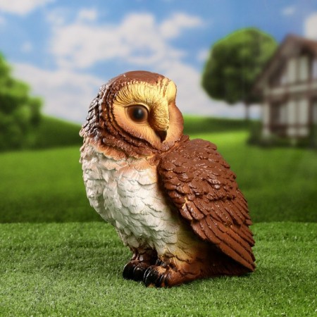 Garden figure "Owl" brown, 22x24x26cm-7