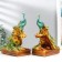 Polystone souvenir "Colorful peacock on a stand" 12.5x18.5x28.5 cm