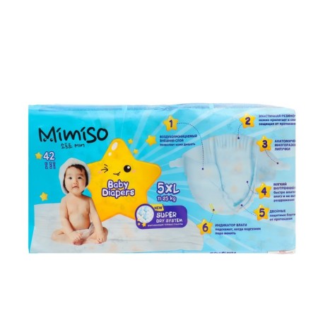 Disposable diapers for children Mimiso 5/XL 11-25 kg 42pcs-1