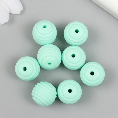 Busina silicone "Round with a beam" Mint-green d = 1.5 cm-1