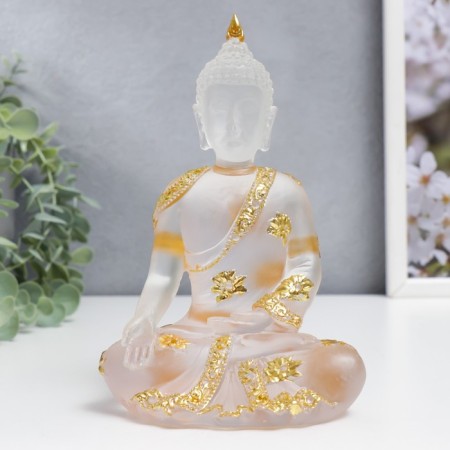 Souvenir Polystone "Buddha Varada Mudra - Greeting" Transparent 17x10x7 cm