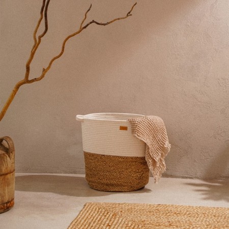Belly basket wicker -round SL Home "Order", cotton, hyacinth, 35 × 40 cm-5