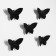 Wall -wall decor "Butterflies" 7.5 x 10.5 cm, black, (set 5 pcs)