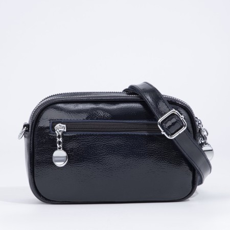 Bag Cross-Bodi with a zipper, blue color